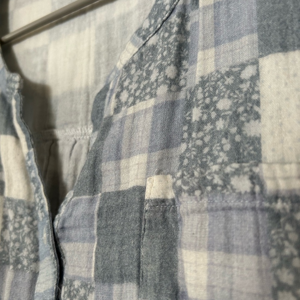 Lucky Brand Blue Patchwork Blouse - image 5